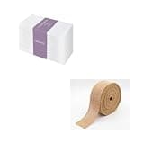 PurpleEssences Hemstitch Cloth Napkins - 18 x 18 Inch - Set of 12 - Jute Burlap Hemmed Edges Ribbon - 1.5 ” Width, 10 Yards - White and Natural