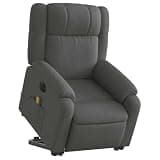 HGLADYU Electric Stand Up Massage Recliner Chair for Elderly with Power Lift, 135 Degree Tilt, 6 Massage Points, Dark Gray Fabric