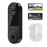 Wireless Smart Doorbell Camera – Outdoor Surveillance with HD Night Vision, Doorbell Camera Wireles No Subscription, Wireless Wi-Fi Video Doorbell, Ai Detection Doorbell Camera, 1080p，2