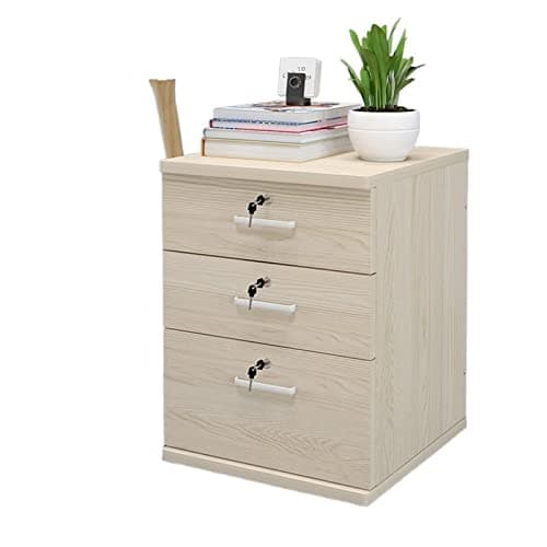 ENGENDER File Cabinet for Home Office Wood Lateral File Cabinet Mobile Storage Cabinet for Closet/Office 3 Drawer White File Cabinet Office Storage File Cabinets Filing Cabinet(C)