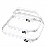 YQBRAO 3-Pack Clear Hard Shell Zipper Case, 1.2mm Heavy-Duty Crush-Proof Makeup Bag, Multi-Size Set (L+M+S) for Diaper Bag Organizer, Toys, Art Supplies & TSA Approved Clear Zipper Pouches