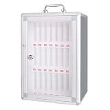 48 Slots Silver Aluminum Cell Phone Safe Deposit Box - Secure Phone Organizer for Classroom, School, Office, Factory - Durable Storage Solution for Multiple Devices