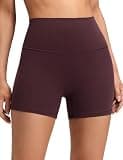 CRZ YOGA Butterluxe No Front Seam Biker Shorts 4" - High Waisted Lounge Pilates Workout Athletic Womens Buttery Soft Ripe Plum Small