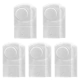 MOLUCKFU 5pcs White Door Alarm for Home Security, Plastic Material, Sturdy and Reliable Design, Lightweight and Easy to Install, for Doors and Openings to Deter Intruders