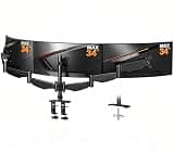 Bracwiser Triple Monitor Mount for 17 to 34 inch Screens, Holds up to 26.45lb, Adjustable Triple Monitors Stand for Desk with Tilt, Swivel, Rotation, Clamp & Grommet Kit, VESA 75/100mm, Black, MDX003P