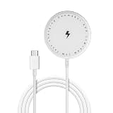 Geemaker 15W Magnetic Wireless Fast Charging Pad, Aluminum Alloy Portable Charger Compatible with iPhone 12-17 Series, AirPods, Samsung S23/S22, LG V60/V50, Desktop Bedside Wireless Charging Station