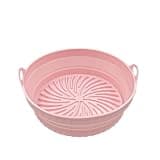 4Pc Air Fryer Silicone Basket Foldable Round Square Mold, Airfryer Oven Baking Tray Pizza Fried Chicken Reusable Pan Liner