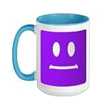 Purple Block-face Purple Graphic Ceramic Mug, Blue/White, 15oz