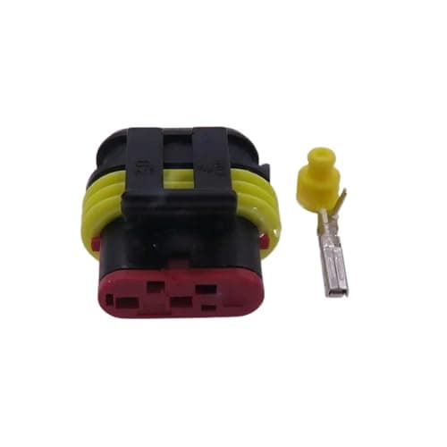automotive wire connectors 1/5/10 Pcs 3 Pin 282087-1 282105-1 Electrical Automotive Socket Connector With Terminals Seals Car maintenance(Female with Pin,10pcs)
