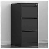 GFSGHZZ Lockable Steel Vertical Filing Cabinet for Home Office Industrial Metal Drawer Chest Organizer Storage Box,Black-46×62×103Cm