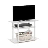Furinno Turn-N-Tube TV Stand, 3-Tier No Tools Entertainment Center, TV Console for TV up to 32 Inch, for Living Room, Bedroom, White