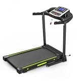 Snnozy Folding Treadmill Portable Treadmill Home 4% Slope LED Display APP 0.5-7.5 MPH 330 Lb Capacity with Handle Tablet Stand Cup Holders for Home Office Apartment