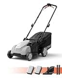 Litheli 18-inch 40V Brushless Lawn Mower for Garden Yards, Lightweight Cordless Lawn Mower Battery Powered with 6-Position Height Adjustment, 2x5.0Ah Battery Included