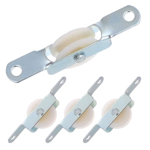 GALPADA 4Pcs Patio Umbrella Pulley Replacement Parts: Rope Sliding Bracket for Outdoor Sunshade Repair - Steel Single Wheel