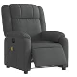 KMUNGDWG Electric Massage Recliner Chair with 6 Vibration Points, Dark Gray Fabric Power Reclining Armchair with Side Pocket, 135-Degree Tilt and USB-Powered Massage Functions