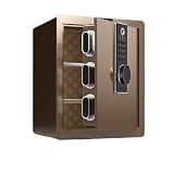 fireproof safe Home Safe Box with Fingerprint & Digital Keypad Electronic Security Safe Alarm System, for Jewelry Document(Gold,Fingerprint)