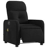 HGLADYU Electric Massage Recliner Chair with 6 Vibration Points, Black Fabric, Power Recline to 135 Degrees, Side Pocket, Wood and Metal Frame