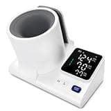 Upper Arm Blood Pressure Monitor for Home Use, Barrel Design One-Touch Blood Pressure Monitors for Home Use, Auto-Fit Wide Range 7.1"-16.5", 3-Color Backlight, 2 Users 2×99 Memory