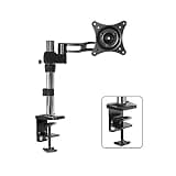 SDdPulse Monitor Arms Single Monitor Stand Arm Adjustable 15"-27" Long Arm Monitor Desk Mount Monitor Stand Mount with Clamp and Grommet Kit VESA Mount 75/100mm Monitor Accessorie