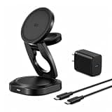 EZUnique Qi2.2 25W 3-in-1 Wireless Charging Station for iPhone 16/17 Series, Magnetic Fast Charger for Apple Watch & AirPods, with 45W Adapter