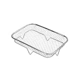 Air Fryer Rack Three Stackable Stainless Steel Basket Tray Oven Grill Steamer Air Fryer Accessories Kitchen Cooking Gadgets(Rectangle,1pcs)