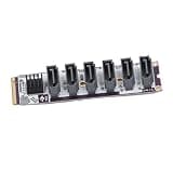 Cryfokt 6 Port Expansion Card, 6Gbps PCIe Adapter for NAS Storage Upgrade with Heat Sinks Compatible with OS X