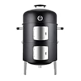 SUNLIFER Charcoal BBQ Grill, Heavy Duty 3-in-1 Barbecue Smoker Grill for Garden Camping Outdoor Cooking and Grilling