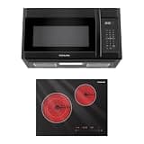 GASLAND Electric Cooktop 21 Inch 2 Burner+ GASLAND 30 Inch Over the Range Microwave Oven