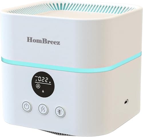 HomBreez 2 in 1 Air Purifier and Humidifier Combo, H13 True HEPA Filter, 1100ML Water Tank, Quiet Cool Mist Top Fill Essential Oil Diffuser for Baby, Pet Room, APP Control