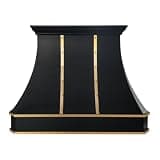 Black Stainless Steel Range Hood Island Mount 48'' W,39'' H,27'' D, CT Copper Tailor Custom Handmade Metal Kitchen Vent Hood, With 4-Speed Exhaust Fan & LED Light,SH3-2BTR-HS