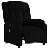 HGLADYU Electric Massage Recliner Chair with 6 Vibration Points, Black Faux Leather Powered Reclining Armchair with Side Pocket, 135-Degree Tilt and USB Powered Massage