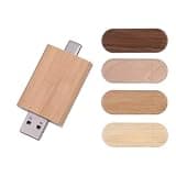CarryBright Bulk Custom Wood USB-C Flash Drives Custom Logo Packaging, Custom with Logo and Optional Packaging. Ideal for Corporate Events, onboarding Kits and Client Gifting.(100,2 GB)