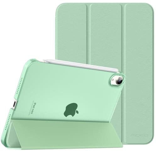 MoKo for iPad mini 7 (A17 Pro) Generation Case 2024, iPad mini 6 Case 2021, 8.3-inch Slim Lightweight Protective Hard Back PC Shell Stand Cover Support Touch ID, Auto Wake/Sleep, Agave Green