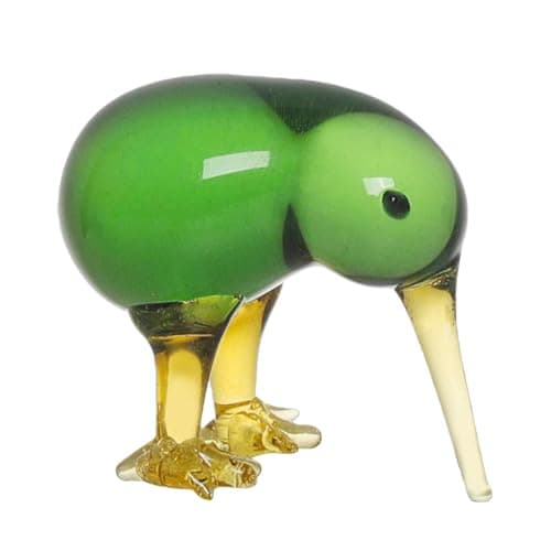 ALINUOYQ Glass Kiwi Bird, Hand Blown Crystal Animal Figurine, Tiny Art Statue Presents Beautiful Miniature Sculpture Decor for Home Office Decor Unique Living Room Accent
