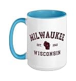 Milwaukee Wisconsin Est. 1846 Charm Ceramic Mug, Blue/White, 15oz