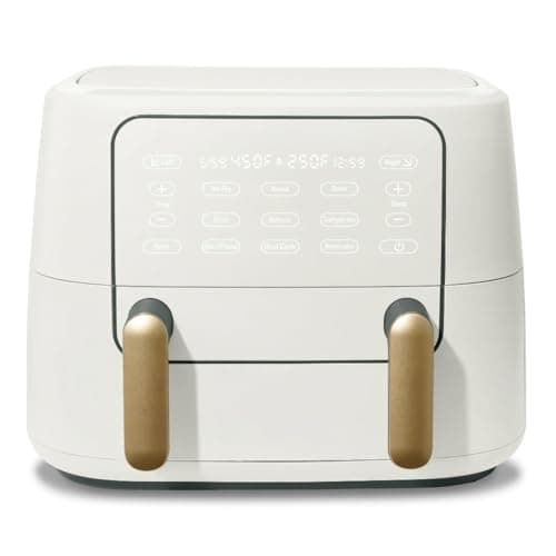 9 Qt TriZone Dual Basket Air Fryer, Ceramic Nonstick Coating, White Icing - Adjustable Temperature Ranges From 90°F – 450°F To Suit A Variety Of Recipes