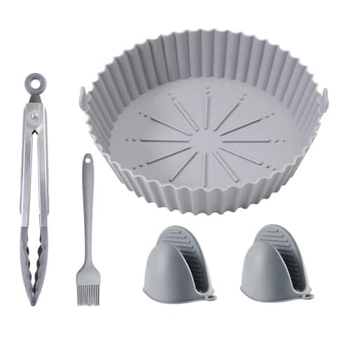 Silicone Air Fryer Liner Round 20cm/17cm/14cm，Compatible For COSORI，5qt，Compatible For Ninja，AF080 Mini(Medium 5pcs)