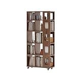 DRTGHYD Book Shelf Storage Rack Household Solid Wood Movable Floor Bookshelf Living Room Bedroom Wall Storage Cabinet Bookshelf Bookcase