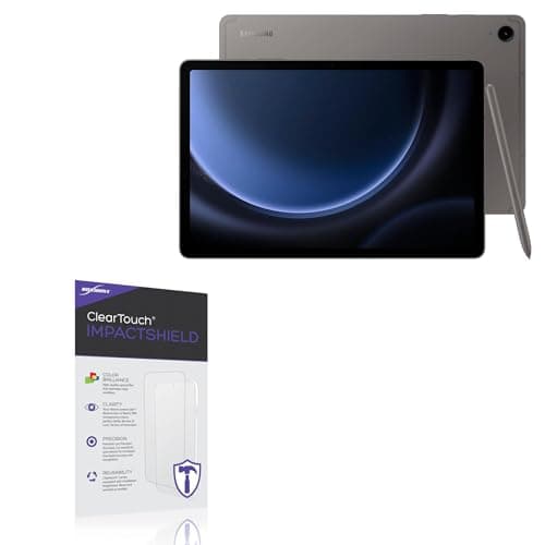 BoxWave Screen Protector Compatible with Samsung Galaxy Tab S9 FE - ClearTouch ImpactShield (2-Pack), Impenetrable Screen Protector Flexible Film