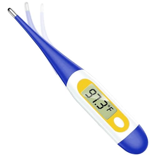 Basal Thermometer for Adults with 10 Seconds Fast Reading, Digital Thermometer (Dark Blue+Yellow)