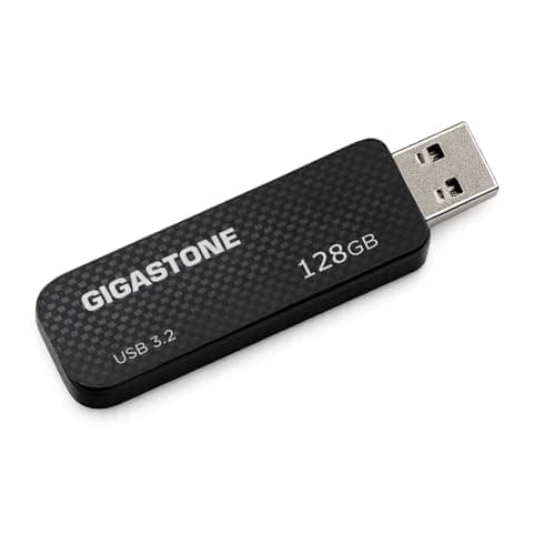 GIGASTONE 128GB Flash Drive, Z30 USB 3.2 Gen 1, 100MB/s Ultra Fast, Keychain Loop, Carbon Fiber Style, Push-Pull Design, Data Storage, Backup for PC/Mac/TV/Car, USB 2.0/3.0/3.1 Compatible