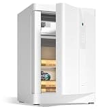 fireproof safe Smart Electronic Digital Safes Box, Fingerprint Recognition Cabinet Safes For Home Office Documents, Money Jewelry White
