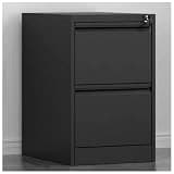 GFSGHZZ Lockable Steel Vertical Filing Cabinet for Home Office Industrial Metal Drawer Chest Organizer Storage Box,Black-46×62×73Cm