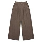 Mens Palazzo Pants High Waist Baggy Stylish Loose Comfy Business Trousers Fall Breathable Wide Leg Bottoms Coffee