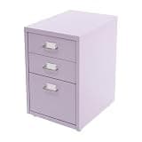 Diyauzpb 3 Drawer Filing Cabinet with Wheels, Purple Metal File Cabinets with Label Slot, U-Shaped Handles, 11.02 lbs, Mobile Filing Cabinet, Vertical File Cabinets for Home, Office