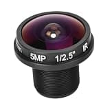 Nishiyuenyi Lens 5MP Lens 1.8mm Focal Length Wide Angle Panoramic View PP Material Easy to Install Suitable for Business Residential