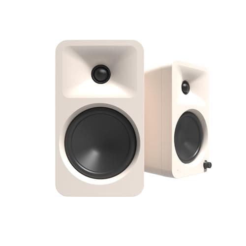 Kanto ORA4 140W Powered Reference Speakers with Bluetooth 5.0 and USB-C Input | 4” Woofers with Deep Bass Extension | Bi-Amplified | 80 Hz Automatic Crossover | Reference Quality Sound | Pair | Cream