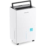 Glowells 1000 Sq.Ft Energy Star Dehumidifier for Basement with Drain Hose, 15 Pints Dehumidifiers for Home, Large Room, RV, Three Modes, Intelligent Humidistat, Quiet Smart Compressor, Auto Defrost