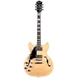 Grote Full Scale Left-Handed Electric Guitar Semi-Hollow Body Guitar Stainless Steel Frets (Natural)