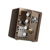 Cubic Safe Box With Digital Lock & Keys,Digital Home Steel Safe Box,Dual Opening,for Jewelry Passport Documents Valuables(Color 2,36x30x40cm)